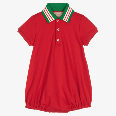Shop Gucci Red Polo Shirt Baby Shortie