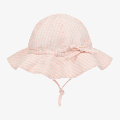 Shop Tartine Et Chocolat Girls Pink Gingham Sun Hat