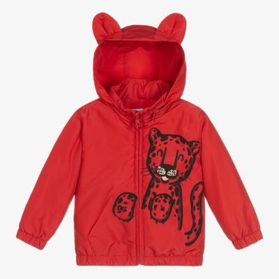 Shop Dolce & Gabbana Baby Boys Red Leopard Coat