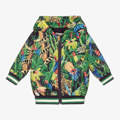 Shop Kenzo Kids Boys Green Tropical Jacket