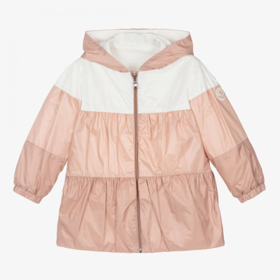 Shop Moncler Girls Pink Hooded Jacket