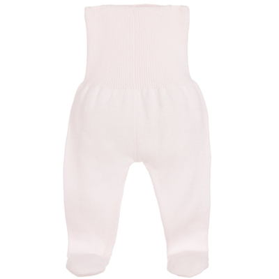 Shop Minutus Girls Pink Cotton Knit Baby Trousers