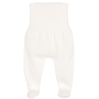 Shop Minutus Ivory Cotton Knit Baby Trousers