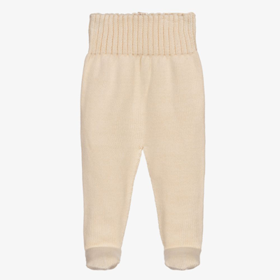 Shop Naturapura Ivory Organic Cotton-knit Baby Trousers