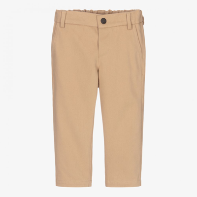 Shop Fendi Boys Baby Beige Bear Twill Trousers