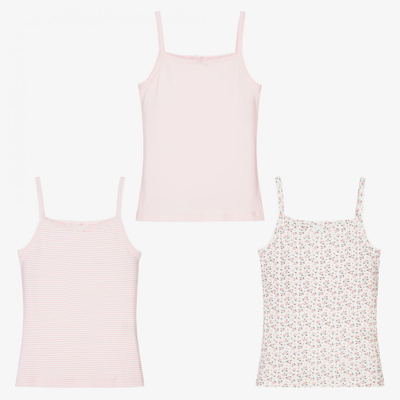 Shop Childrensalon Essentials Girls Pink Vests (3 Pack)