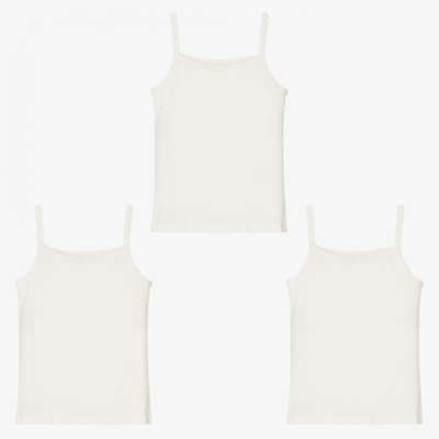 Shop Childrensalon Essentials Girls White Vests (3 Pack)