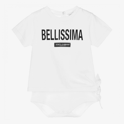Shop Dolce & Gabbana Baby Girls Bellissima T-shirt In White