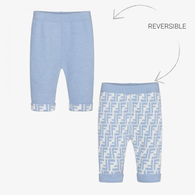 Shop Fendi Blue Reversible Baby Trousers