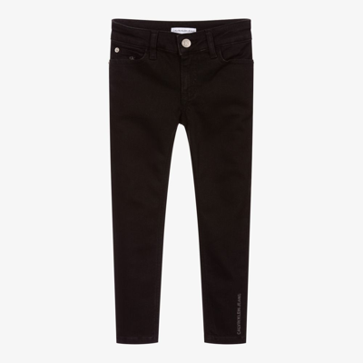 Shop Calvin Klein Jeans Est.1978 Girls Black Cotton Denim Skinny Jeans