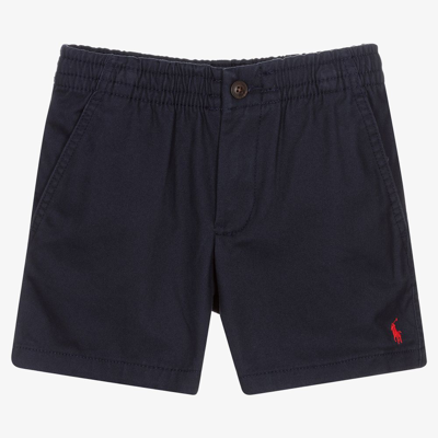 Shop Ralph Lauren Boys Navy Blue Chino Shorts