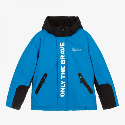 Shop Diesel Teen Blue Logo Ski Jacket