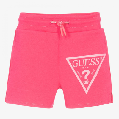 Shop Guess Girls Pink Cotton Shorts