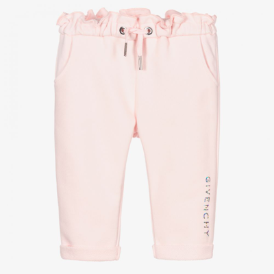 Shop Givenchy Girls Pale Pink Logo Joggers