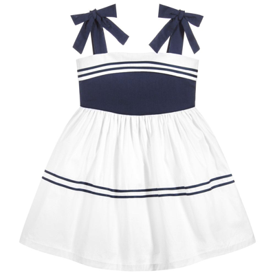 Shop Powell Craft Girls Navy Blue & White Dress