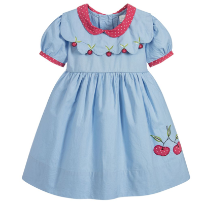 Shop Powell Craft Girls Blue Cherry Trim Dress