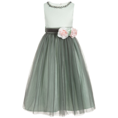 Shop Romano Princess Girls Green Satin & Tulle Dress