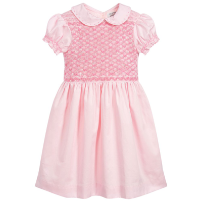 Shop Rachel Riley Girls Pink Cotton Smocked Dress