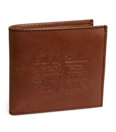 Shop Polo Ralph Lauren Leather Heritage Bifold Wallet In Brown
