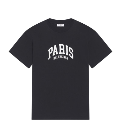 Shop Balenciaga Cities Paris T-shirt In Black