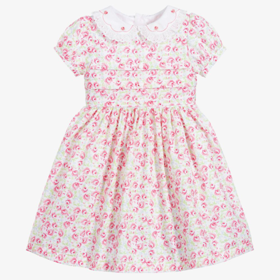 Shop Beatrice & George Girls Pink Floral Cotton Dress