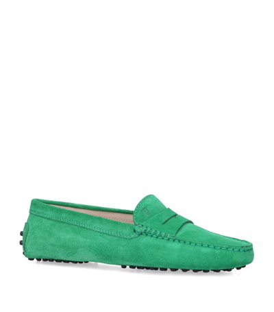 Shop Tod's Suede Gommino Driving Shoes In Green