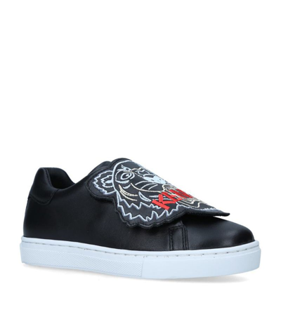 Shop Kenzo Leather Icon Tiger Logo Sneakers In Multi