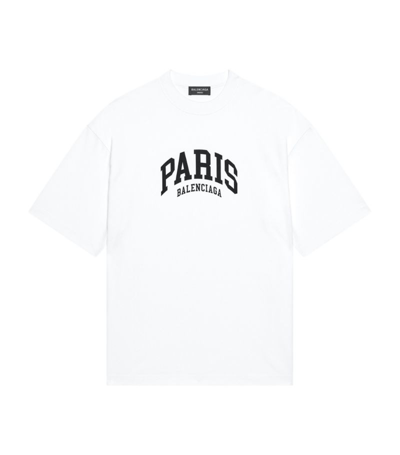Shop Balenciaga Cities Paris T-shirt In White