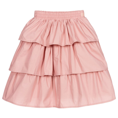 Shop The Tiny Universe Girls Pink Ruffled Cotton Skirt