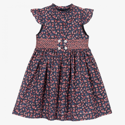 Shop Beatrice & George Girls Blue & Pink Dress