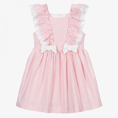 Shop Beatrice & George Girls Pink & White Stripe Dress