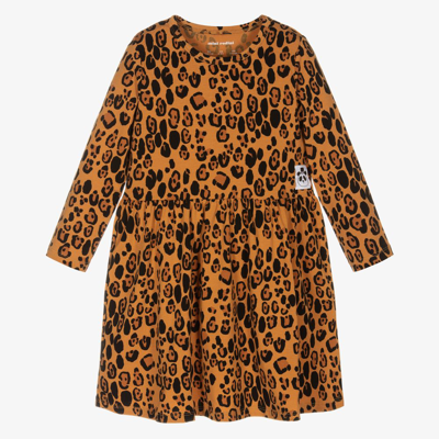 Shop Mini Rodini Girls Brown Leopard Print Dress