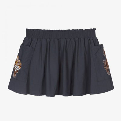 Shop Kenzo Girls Grey Tiger Pocket Skirt