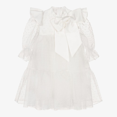 Shop Childrensalon Occasions Girls White Organza Bow Dress