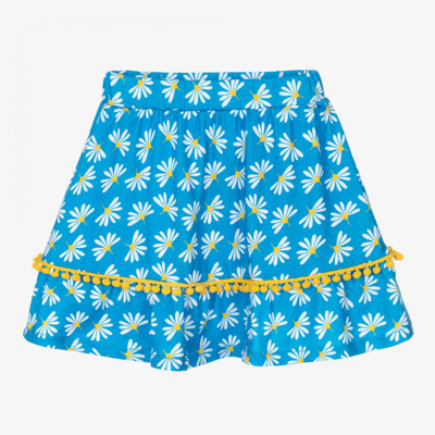 Shop Agatha Ruiz De La Prada Girls Blue Floral Cotton Skirt