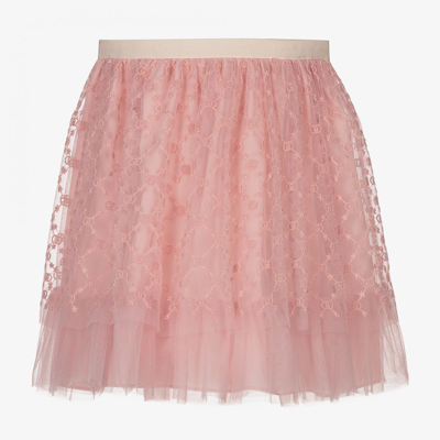 Shop Gucci Girls Pink Gg Tulle Baby Skirt