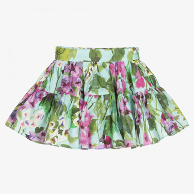 Shop Dolce & Gabbana Girls Blue Bellflower Baby Skirt