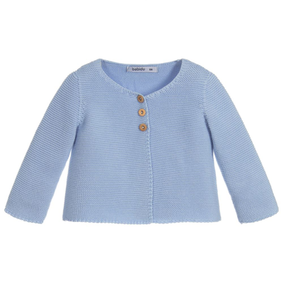Shop Babidu Blue Cotton Knitted Cardigan