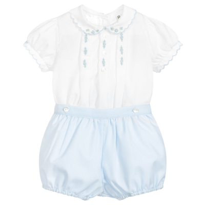 Shop Sarah Louise Girls Blue & White Buster Suit