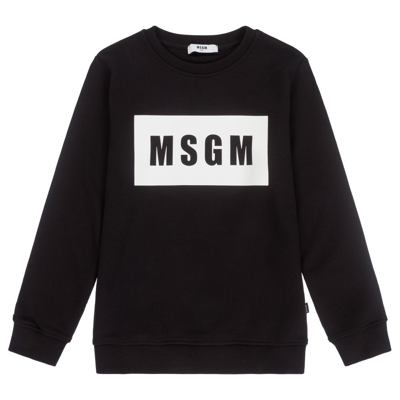 Shop Msgm Teen Black Logo Sweatshirt