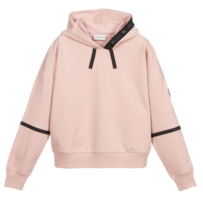 Shop Moncler Girls Teen Pink Logo Sweatshirt