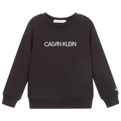 Shop Calvin Klein Jeans Est.1978 Black Organic Cotton Logo Sweatshirt