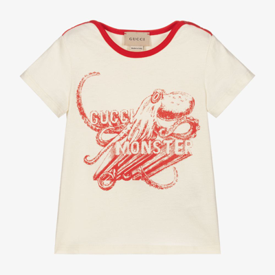 Shop Gucci Boys Ivory Monster T-shirt