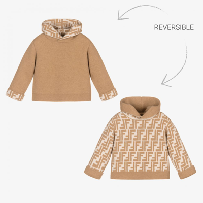 Shop Fendi Beige Reversible Baby Sweater