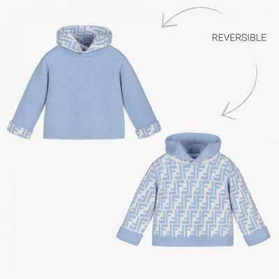 Shop Fendi Blue Reversible Baby Sweater