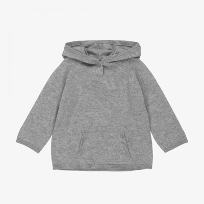 Shop Bonpoint Grey Cashmere Hooded Sweater