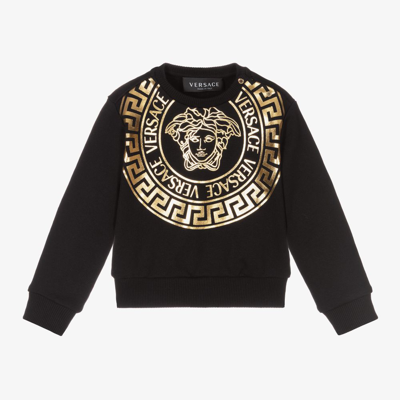Shop Versace Black & Gold Medusa Sweatshirt