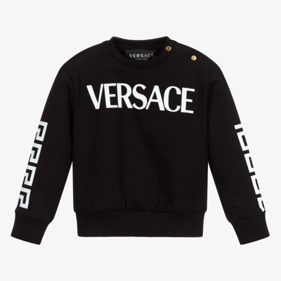 Shop Versace Boys Black & White Baby Sweatshirt