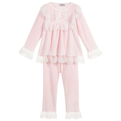 Beau Kid Girls Pink Velour Pyjamas ModeSens
