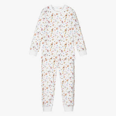Shop My Little Pie Woodland Supima Cotton Pyjamas In White